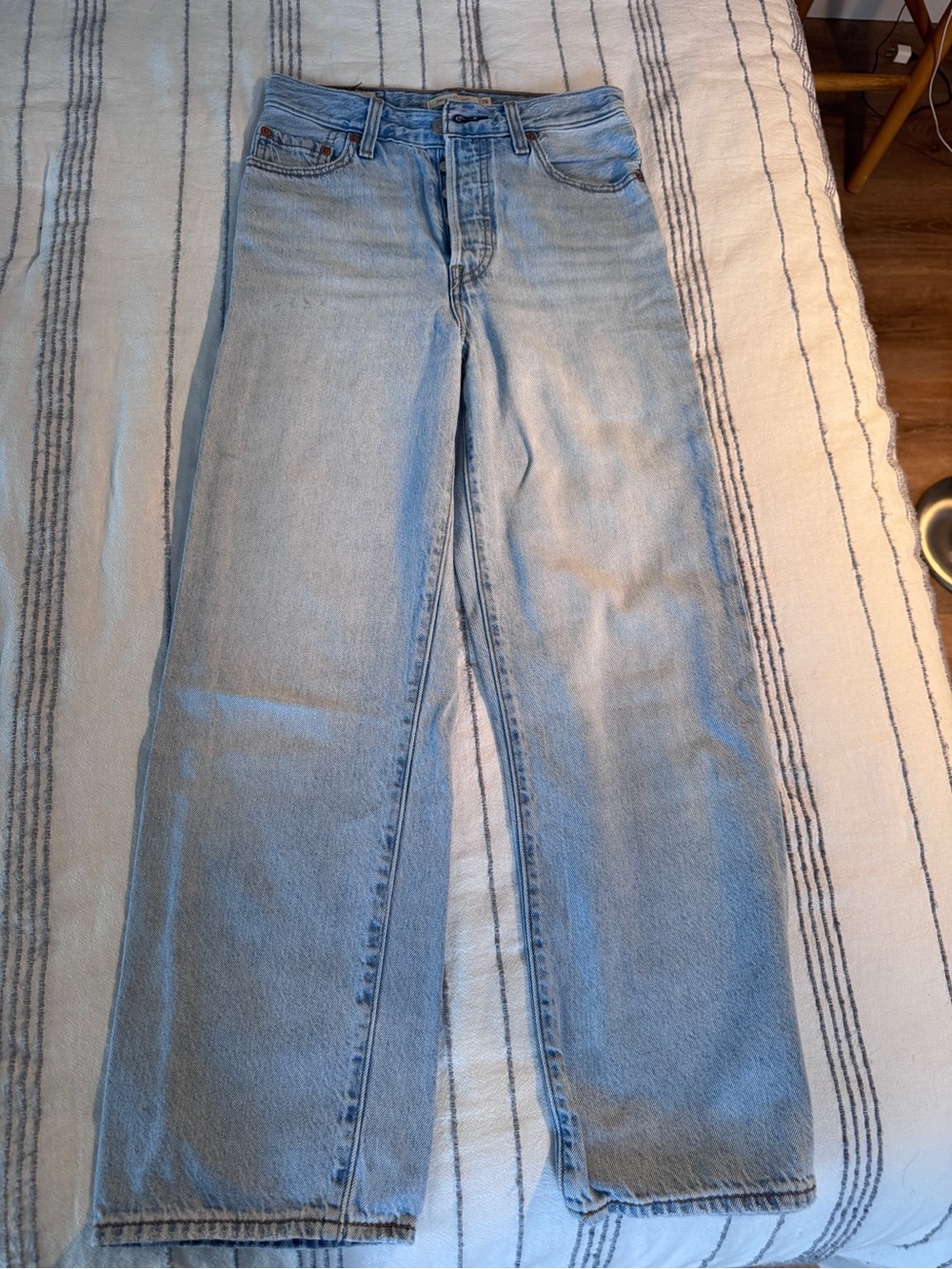 Levi’s ribcage straight. Light wash